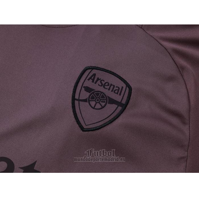 Chandal del Arsenal Manga Corta 2024-2025 Gris Purpura - Pantalon Corto